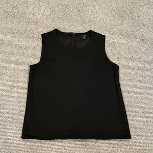 Ann Taylor Crepe Shell Black Small Petite Sleeveless Blouse